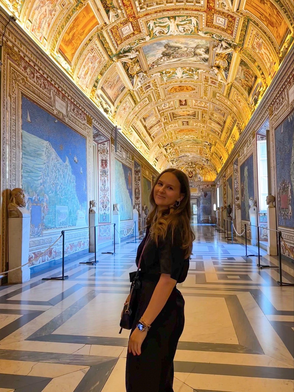 Isabella in the Gallery of Maps at the Vatican Museums in Rome